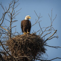 Bald Eagle Watching Over Its Nest
