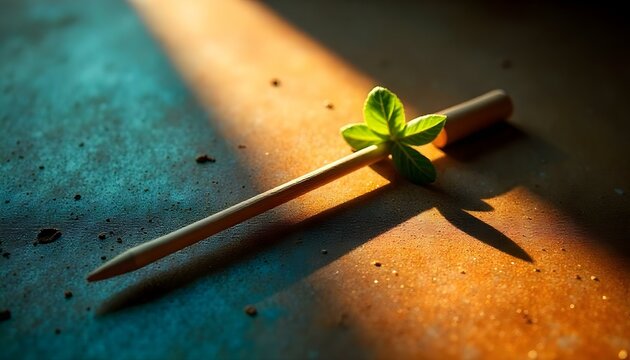 Bamboo cocktail pick isolated