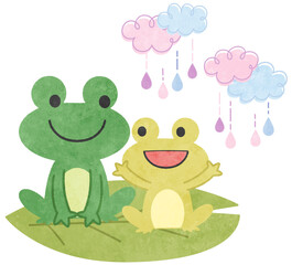 かわいいカエルのアイコンイラスト
