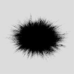 Abstract Grunge Monochrome Halftone Element.