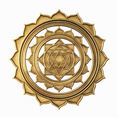 Golden Sri Yantra Mandala Sacred Geometry and Spiritual Symbol
