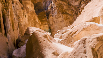 high rocky mountains in the desert in Egypt Dahab South Sinai