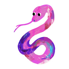 Fototapeta premium Cute viper snake illustration text expression colorful vector