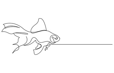 goldfish continuous one line art design