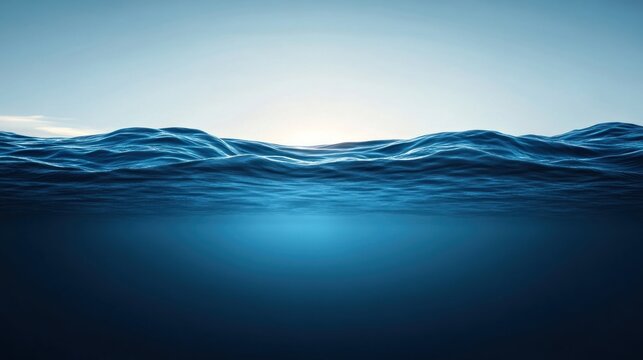 Vast ocean depths and surface waves.