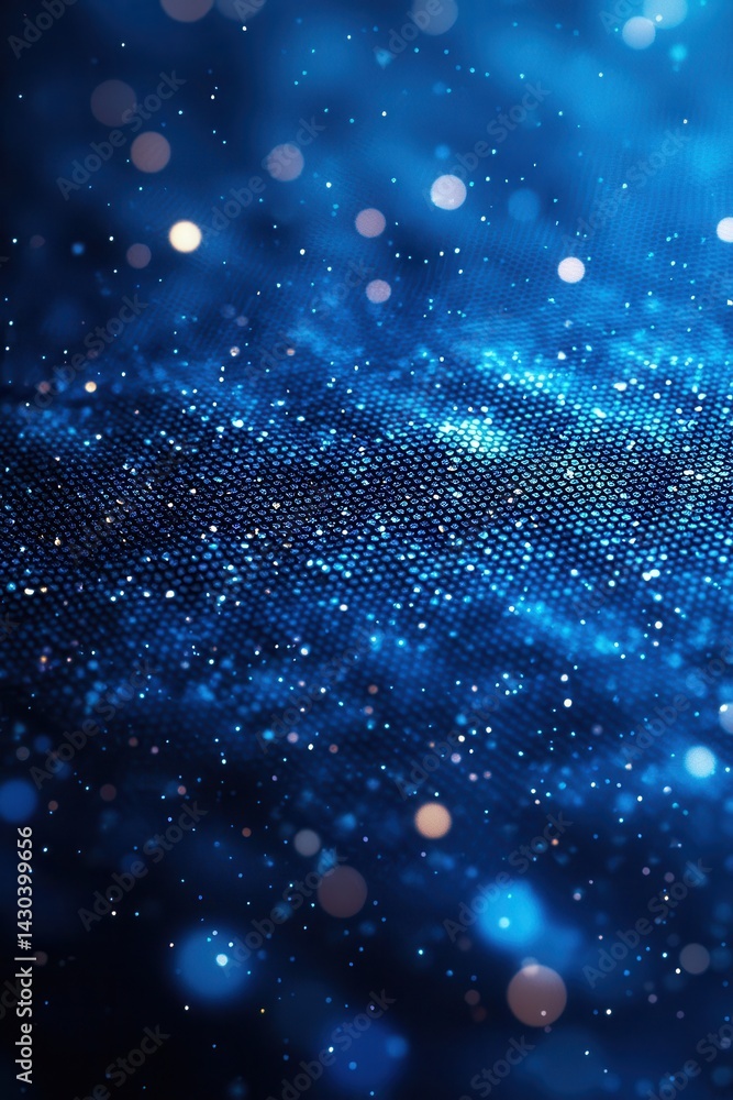 Poster abstract digital blue gradient with glowing bokeh lights and patterns