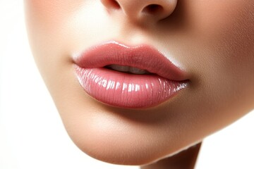 Obraz premium A beautiful Asian woman with flawless, glowing skin is featured, demonstrating the effectiveness of facial care and beauty treatments