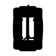 Fototapeta premium Rodent trap silhouette isolated on white background