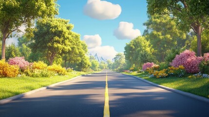 Fototapeta premium road in the park