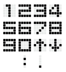Fototapeta premium エレベーターや時計で使えるデジタル数字 黒数字