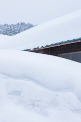 大雪が降った氷ノ山の風景 鳥取県 若桜町