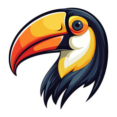 Obraz premium Toucan head retro logo illustration animal vector vector