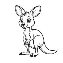 Cute kangaroo vector on clean white background generate ai.