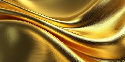 Elegant golden fabric with smooth waves, rich textures and vibrant shine, ideal for luxurious designs and backgrounds.