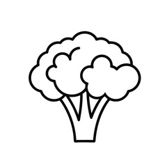 broccoli outline icon on white background