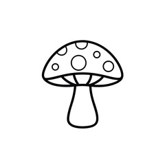 mushroom outline vector on a white background
