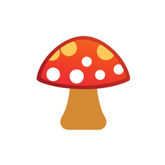 fly agaric mushroom isolated vector on white