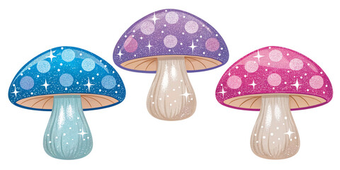 Coloring Sketch With Funny Mushrooms Ai Artwork