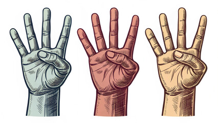 Fototapeta premium Vector Hand Silhouettes with Gestures and Signs – Transparent PNG for Logos, Illustrations, and Icons
