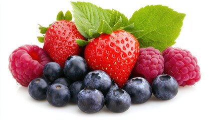 Fresh berries on white background