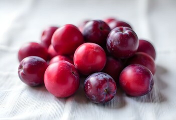 fresh plum fruit isolated on white background
