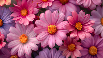 Colorful flowers, colorful, view from above, background