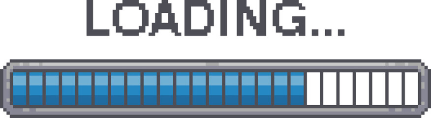 Pixel 8-bit loading bar, video game UI