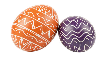 Isolated Decorated Easter Eggs with Traditional Patterns