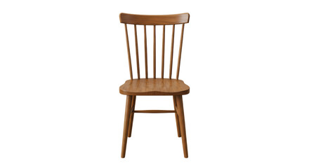 Isolated Wooden Chair with Spindle Back