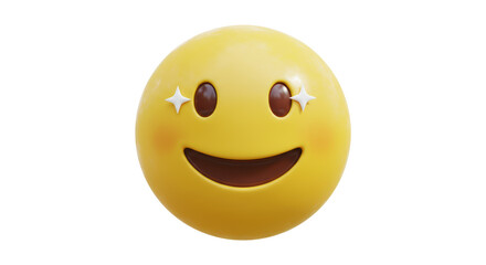 Isolated Smiling Emoji Face with Star Eyes