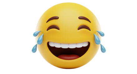 Isolated Laughing Crying Emoji with Tears