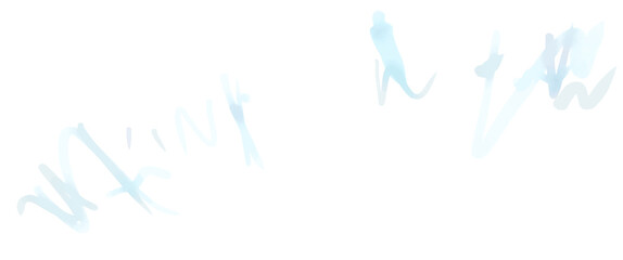 水彩の滲む横に流れる青のしぶきのようなあしらいライン