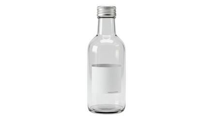 Isolated Transparent Glass Bottle