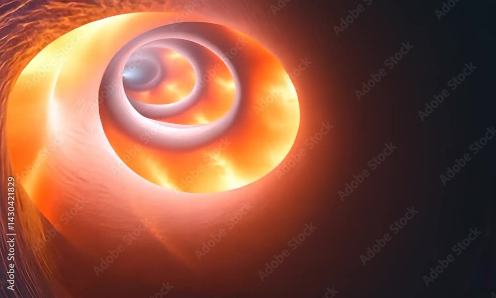 Aufkleber swirling abstract tunnel with fiery orange and red hues, creating a dynamic visual experience
