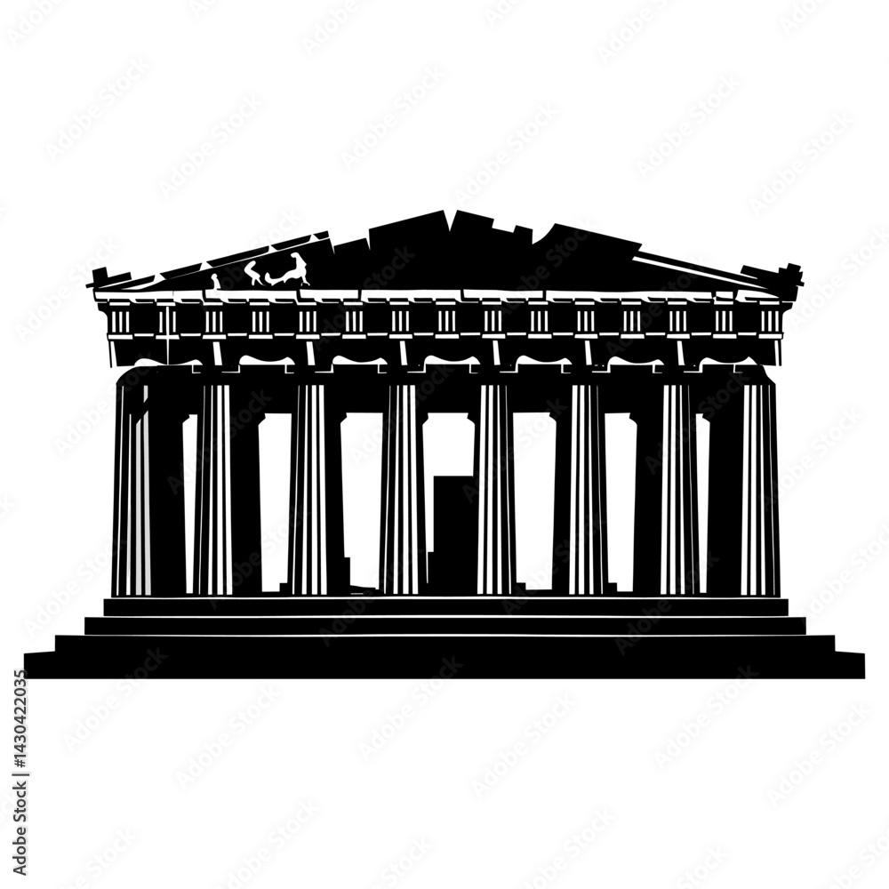 Aufkleber acropolis of athens architecture silhouette columns vector