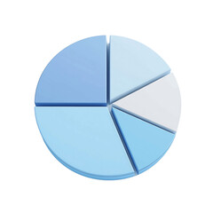 Fototapeta premium 3D Render Icon Blue Pie Chart