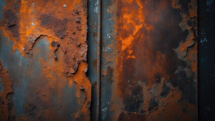 Vintage copper and steel rust background with textured pattern and weathered design