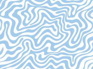 Abstract Blue and White Wavy Line Pattern - Seamless Vector Background Design
