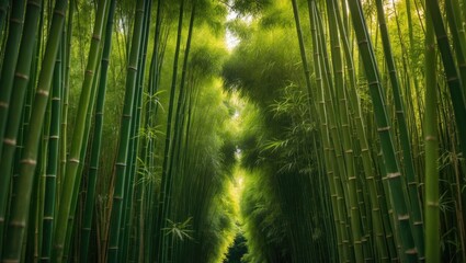 Fototapeta premium Lush bamboo foliage in a tropical Hawaii setting