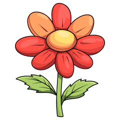 Naklejka premium Playful and vibrant flat vector flower petals illustration vector