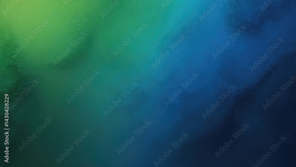 Poster vibrant green and blue gradient background with noise grain and abstract textured effect