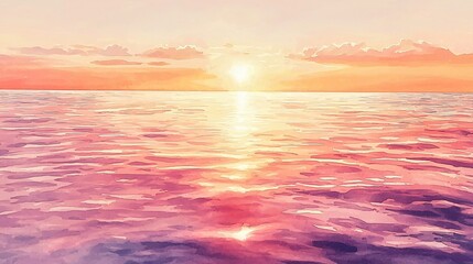 Obraz premium Water and sky are one color, beautiful sunset