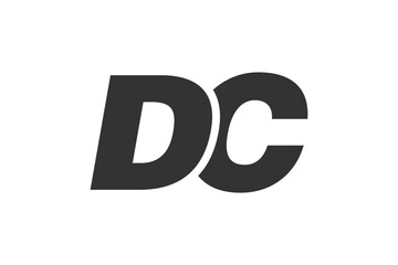 DC Techno Editable Font Logo For Corporate Branding. Bold, Futuristic Design With Unique Typographic Ideas. Minimal Custom Type And Dynamic Letter