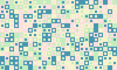 Abstract pastel square pattern.  Modern geometric design ideal for website backgrounds, textiles, or digital art.  Represents data, technology, or connectivity.