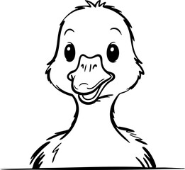 Happy Duckling Cartoon Illustration