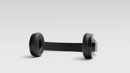 3D model wireless headphones on a white background, stylish modern headphones