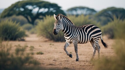 Fototapeta premium Plains zebra strolling through a Game Reserve.