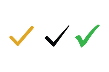 Collection of Checkmarks Gold, Black, and Green Check Icons - Perfect for Approval, Confirmation, and Completion