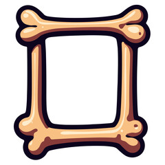 Bone frame photo booth illustration in pop art style, Halloween fun