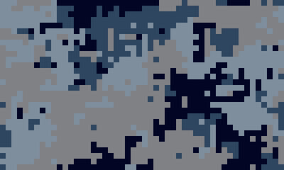 Abstract digital camouflage pattern in cool tones.  Ideal for backgrounds, textures, or design elements conveying concepts of concealment, technology, or modern warfare.